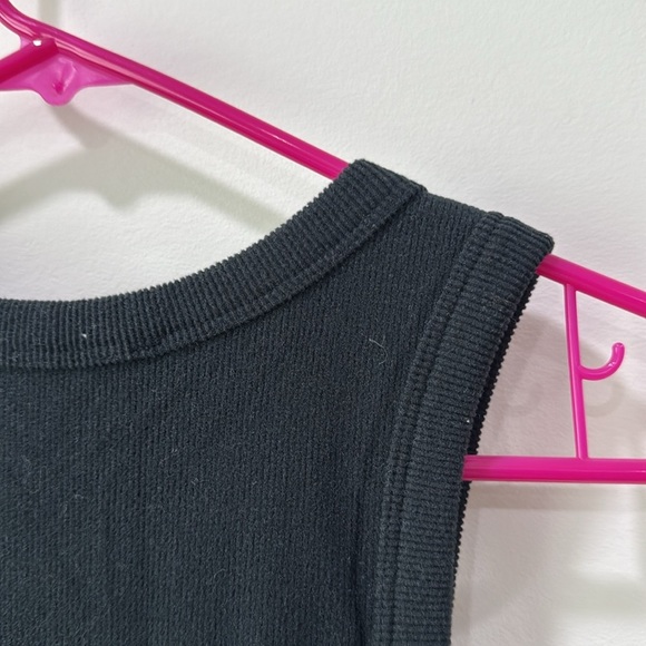 Black Ribbed Midi Dress - Picture 9 of 10